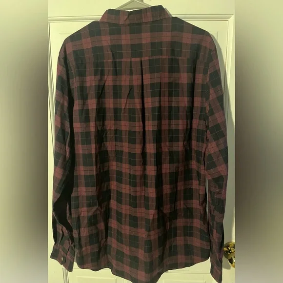 Lacoste Men's Maroon and Black Plaid Button Shirt Size Large - Picture 10 of 12